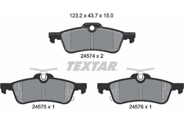 Textar Σετ τακάκια, Δισκόφρενα - 2457401