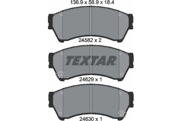 Textar Σετ τακάκια, Δισκόφρενα - 2458202