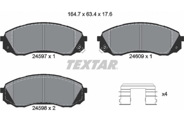 Textar Σετ τακάκια, Δισκόφρενα - 2459701