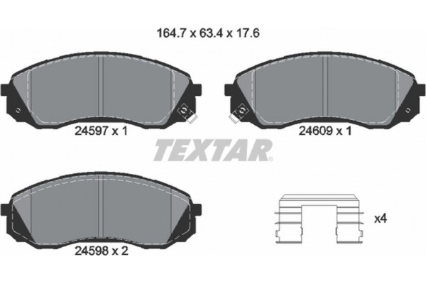Textar Σετ τακάκια, Δισκόφρενα - 2459701 Textar Σετ τακάκια, Δισκόφρενα - 2459701