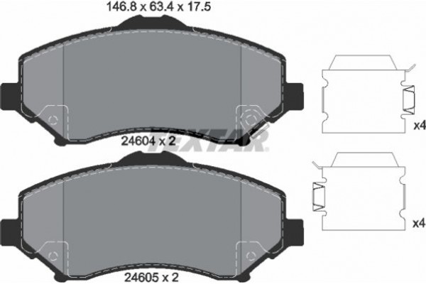 Textar Σετ τακάκια, Δισκόφρενα - 2460402