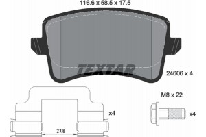 Textar Σετ τακάκια, Δισκόφρενα - 2460601