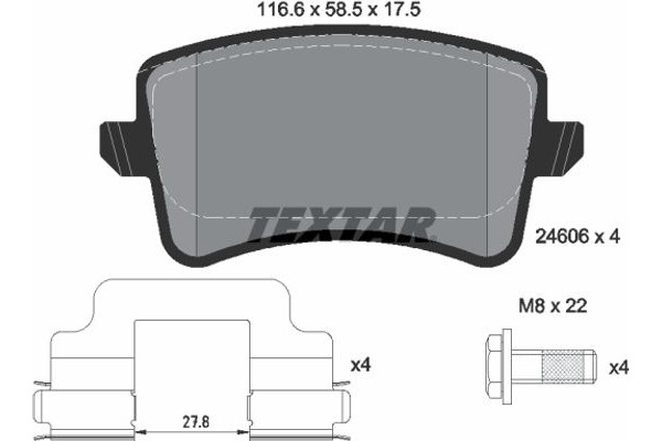 Textar Σετ τακάκια, Δισκόφρενα - 2460601