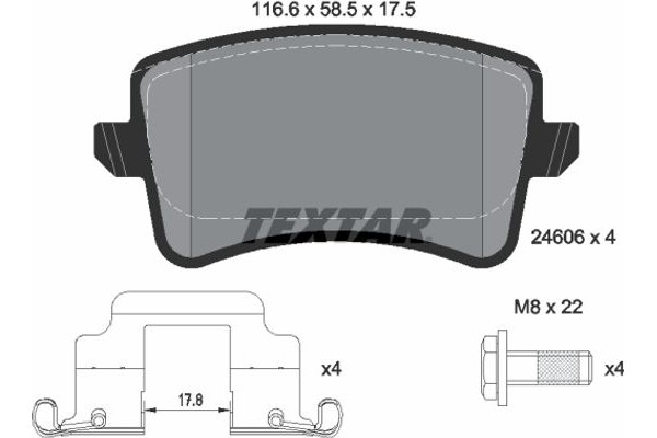 Textar Σετ τακάκια, Δισκόφρενα - 2460602