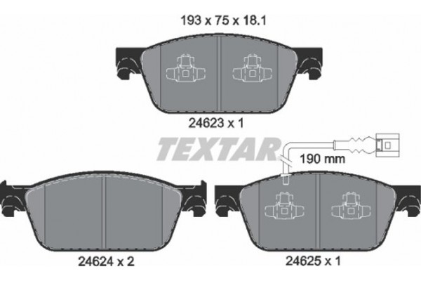 Textar Σετ τακάκια, Δισκόφρενα - 2462301