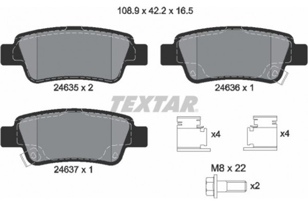 Textar Σετ τακάκια, Δισκόφρενα - 2463501