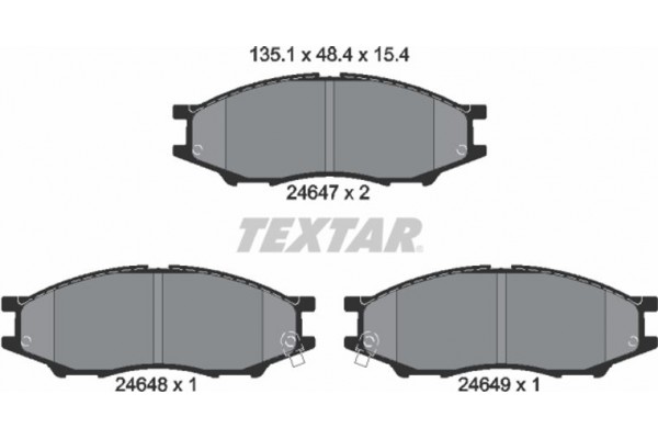 Textar Σετ τακάκια, Δισκόφρενα - 2464701