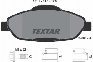 Textar Σετ τακάκια, Δισκόφρενα - 2466001