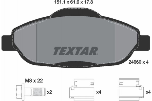 Textar Σετ τακάκια, Δισκόφρενα - 2466001 Textar Σετ τακάκια, Δισκόφρενα - 2466001