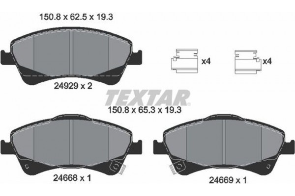 Textar Σετ τακάκια, Δισκόφρενα - 2466801