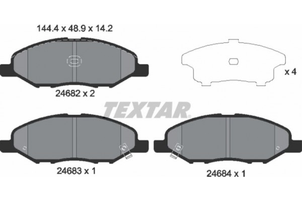 Textar Σετ τακάκια, Δισκόφρενα - 2468201