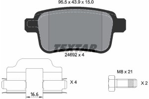 Textar Σετ τακάκια, Δισκόφρενα - 2469201