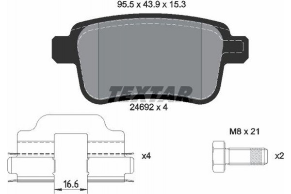 Textar Σετ τακάκια, Δισκόφρενα - 2469201 Textar Σετ τακάκια, Δισκόφρενα - 2469201