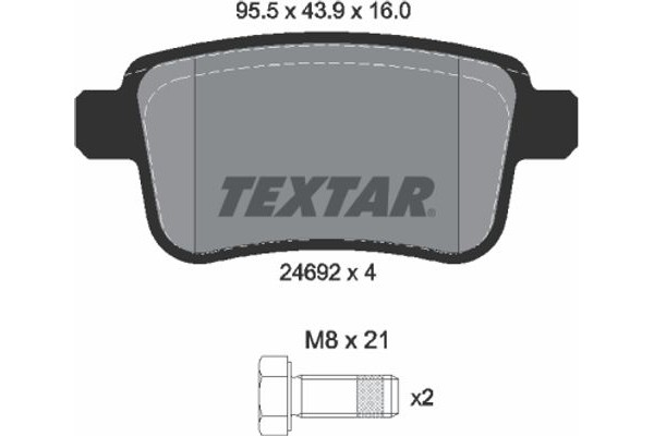 Textar Σετ τακάκια, Δισκόφρενα - 2469204