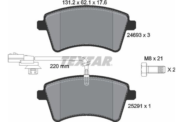 Textar Σετ τακάκια, Δισκόφρενα - 2469306