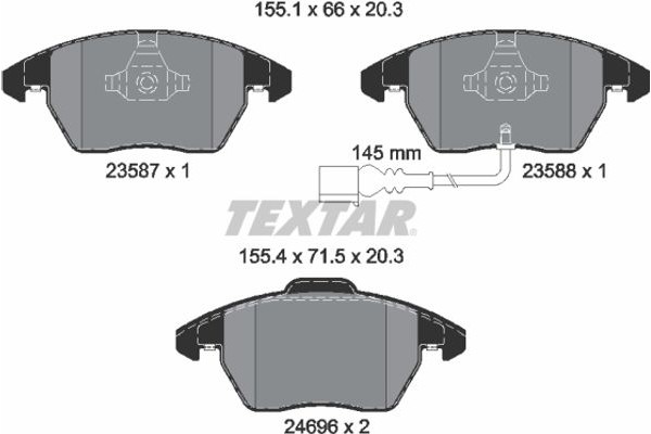 Textar Σετ τακάκια, Δισκόφρενα - 2469602