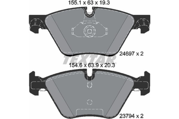 Textar Σετ τακάκια, Δισκόφρενα - 2469701