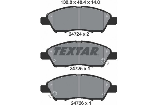 Textar Σετ τακάκια, Δισκόφρενα - 2472401