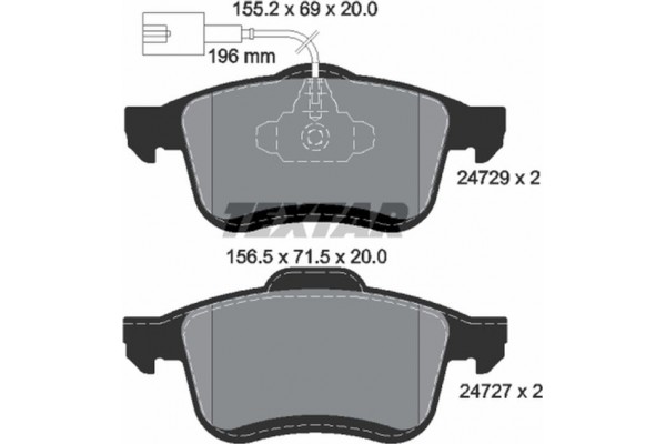 Textar Σετ τακάκια, Δισκόφρενα - 2472901