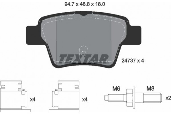 Textar Σετ τακάκια, Δισκόφρενα - 2473701