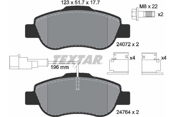 Textar Σετ τακάκια, Δισκόφρενα - 2476401