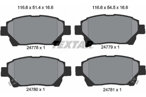 Textar Σετ τακάκια, Δισκόφρενα - 2477801