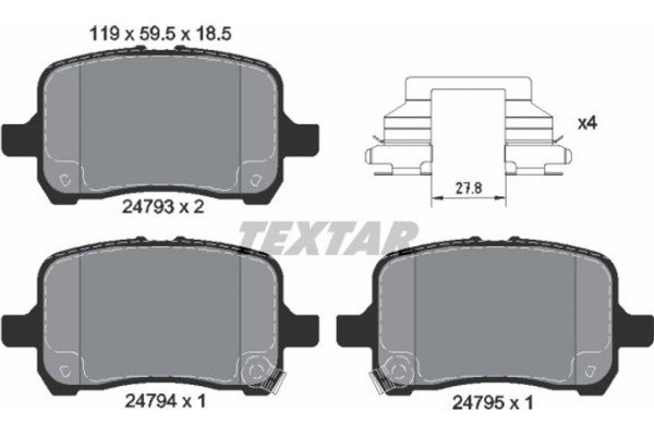 Textar Σετ τακάκια, Δισκόφρενα - 2479301