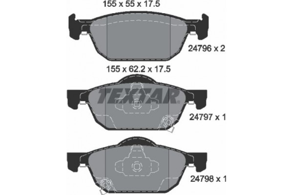 Textar Σετ τακάκια, Δισκόφρενα - 2479601