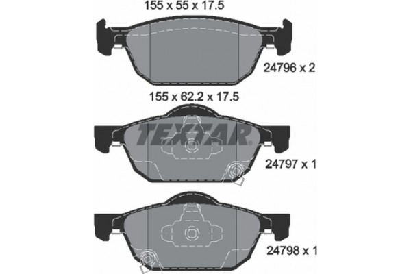 Textar Σετ τακάκια, Δισκόφρενα - 2479601 Textar Σετ τακάκια, Δισκόφρενα - 2479601