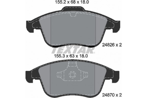 Textar Σετ τακάκια, Δισκόφρενα - 2482601 Textar Σετ τακάκια, Δισκόφρενα - 2482601