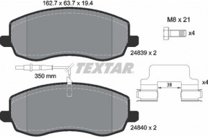 Textar Σετ τακάκια, Δισκόφρενα - 2483901