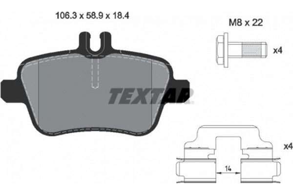 Textar Σετ τακάκια, Δισκόφρενα - 2484801