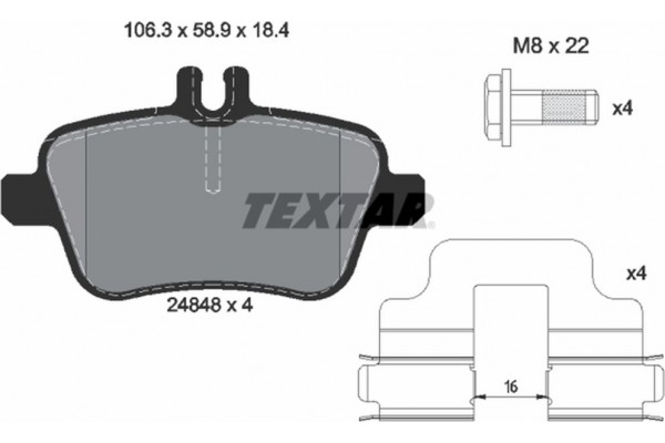 Textar Σετ τακάκια, Δισκόφρενα - 2484803 Textar Σετ τακάκια, Δισκόφρενα - 2484803