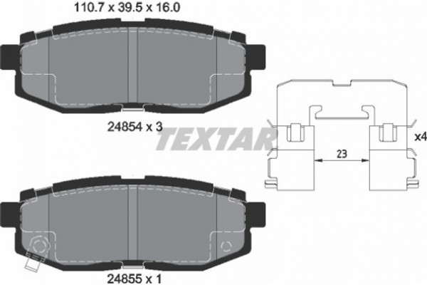 Textar Σετ τακάκια, Δισκόφρενα - 2485401