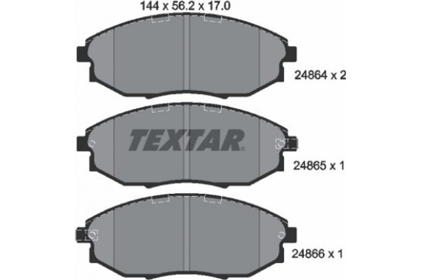 Textar Σετ τακάκια, Δισκόφρενα - 2486401