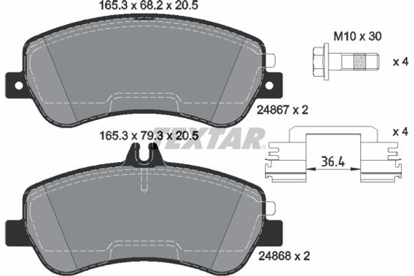 Textar Σετ τακάκια, Δισκόφρενα - 2486781