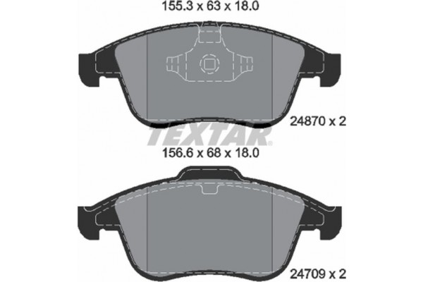 Textar Σετ τακάκια, Δισκόφρενα - 2487001 Textar Σετ τακάκια, Δισκόφρενα - 2487001