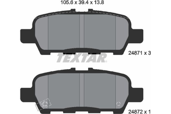 Textar Σετ τακάκια, Δισκόφρενα - 2487101