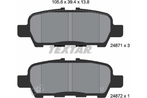 Textar Σετ τακάκια, Δισκόφρενα - 2487101