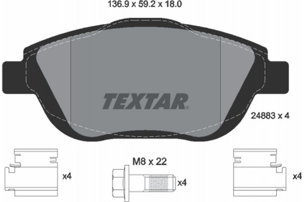 Textar Σετ τακάκια, Δισκόφρενα - 2488301 Textar Σετ τακάκια, Δισκόφρενα - 2488301