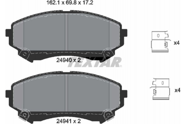 Textar Σετ τακάκια, Δισκόφρενα - 2494001 Textar Σετ τακάκια, Δισκόφρενα - 2494001
