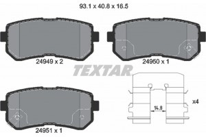 Textar Σετ τακάκια, Δισκόφρενα - 2494901