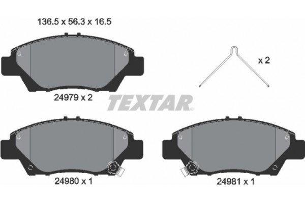 Textar Σετ τακάκια, Δισκόφρενα - 2497901