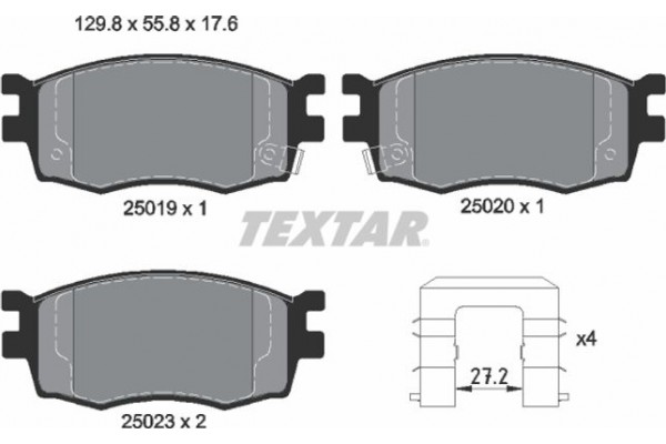 Textar Σετ τακάκια, Δισκόφρενα - 2501901