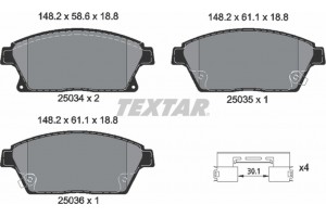 Textar Σετ τακάκια, Δισκόφρενα - 2503401