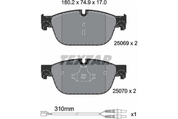 Textar Σετ τακάκια, Δισκόφρενα - 2506901