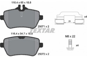 Textar Σετ τακάκια, Δισκόφρενα - 2507103
