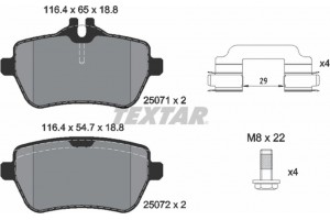 Textar Σετ τακάκια, Δισκόφρενα - 2507103