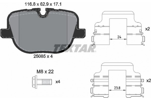 Textar Σετ τακάκια, Δισκόφρενα - 2508501