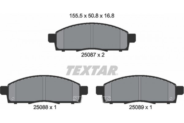 Textar Σετ τακάκια, Δισκόφρενα - 2508701 Textar Σετ τακάκια, Δισκόφρενα - 2508701